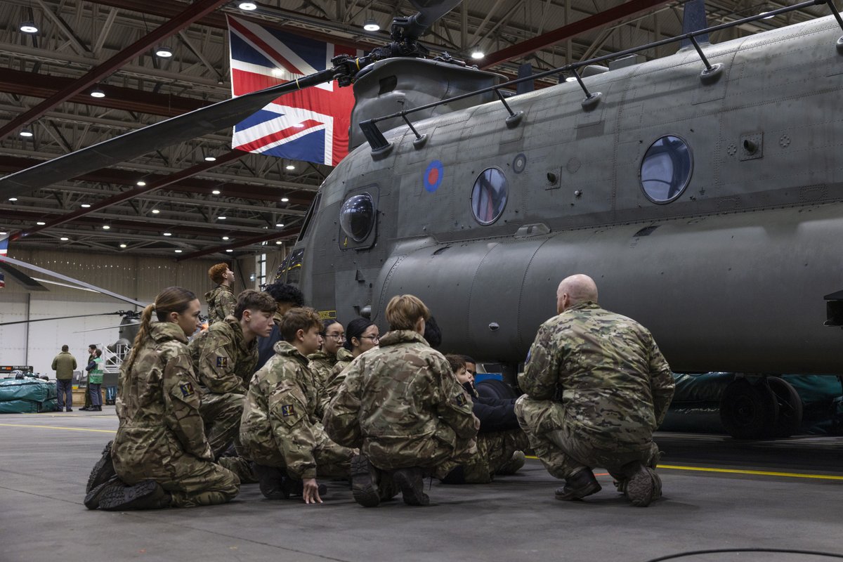 RAF_Odiham's tweet photo. Learn. Lead. Thrive. Cadets. 🚁✈️🪖🥾⚓⛴️
This #ArmedForcesWeek, we're celebrating the UK's #CadetForces and the opportunities they provide for young people.
👫Leadership and teamwork
🏕️Adventure training
🎓Recognised qualifications
⛑️Life skills
https://t.co/ZbT9Dve8YM https://t.co/yFdvywU8yo