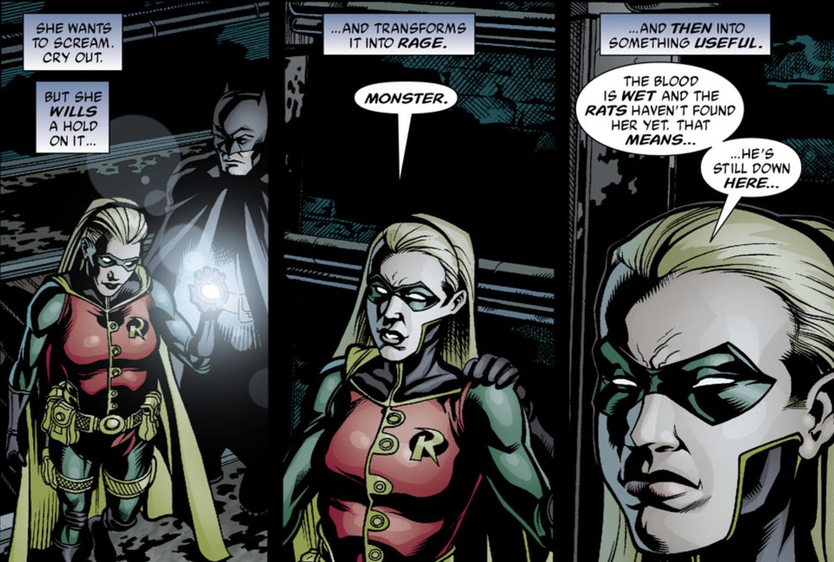 vampyrobat's tweet photo. reading through stephanie's time as robin again is always so frustrating because i feel like you can see glimpses of how her dynamic with Bruce would've actually looked like if the writers weren't busy putting her down to prop up why tim Should Come Back As Soon As Possible https://t.co/2A3NBQzms0