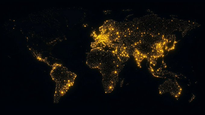 Mathee9112's tweet photo. This is what 24/7 trading looks like from above. https://t.co/KIDfF6cRaT