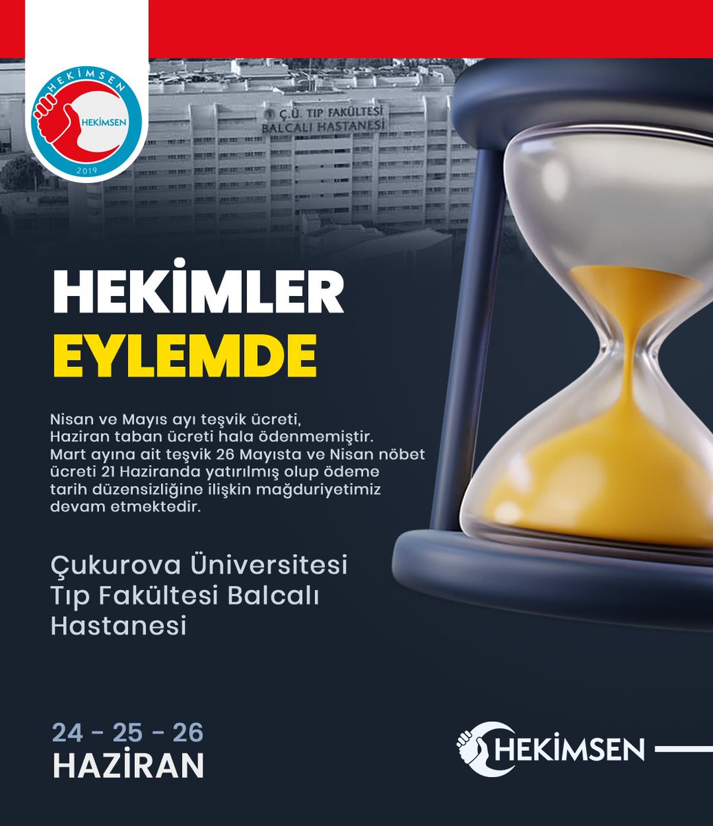 hekimsen's tweet photo. Çukurova Üniversitesi Tıp Fakültesi Balcalı Hastanesi’nde hekimlerin mağduriyeti artık sürdürülemez boyuta ulaşmıştır.
📌 Nisan ve Mayıs ayı teşvik ödemeleri hâlâ yapılmamıştır.
📌 Haziran taban ücreti ödenmemiştir.
📌 Mart ayı teşviki ancak 26 Mayıs’ta, Nisan nöbet ücreti ise 21 Haziran’da yatırılmıştır.
📌 Ödeme takvimindeki düzensizlik kronik hâle gelmiş, hekimler ekonomik belirsizliğe mahkûm edilmiştir.
Bununla birlikte;
⚠️ Depreme dayanıklılık açısından risk taşıyan binalarda hekimlerin çalıştırıldığı,
⚠️ Hastane binalarında tam güçlendirme yapılmadığı, güçlendirme süreçlerinin hâlâ devam ettiği,
⚠️ Güvenli çalışma ortamı ile güvenli giriş–çıkış koşullarının yeterince sağlanmadığı yönündeki tespitler ciddi endişe yaratmaktadır.
Hekimlerin emeğinin karşılığı zamanında ödenmeli; hekim ve sağlık çalışanları hem ekonomik hem fiziksel risk altında bırakılmamalıdır.
Bu tablo yalnızca bir ödeme gecikmesi değil; hukuken, tıbben ve sendikal açıdan kabul edilemez bir idari hizmet kusurudur.
HEKİMSEN olarak çağrımız nettir:
✅ Geciken tüm teşvik, taban ve nöbet ödemeleri derhâl yapılmalıdır.
✅ Düzenli, şeffaf ve öngörülebilir ödeme takvimi ilan edilmelidir.
✅ Deprem güvenliği sağlanmadan hekim ve sağlık çalışanlarına riskli alanlarda hizmet dayatılmamalıdır.
✅ Güvenli çalışma ortamı ve güvenli giriş–çıkış koşulları ivedilikle temin edilmelidir.
Hekimin emeği de can güvenliği de pazarlık konusu yapılamaz!
#Hekimsen