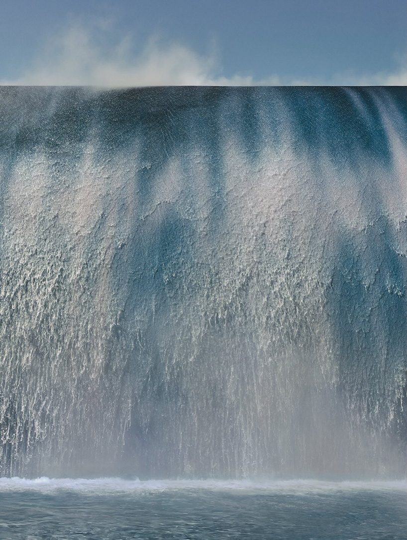 designboom's tweet photo. a crashing wave rolls into paris as @Pharrell turns @LouisVuitton's runway into a coastline 🌊https://t.co/hEhAByAPDD https://t.co/00QrUsZ6HU