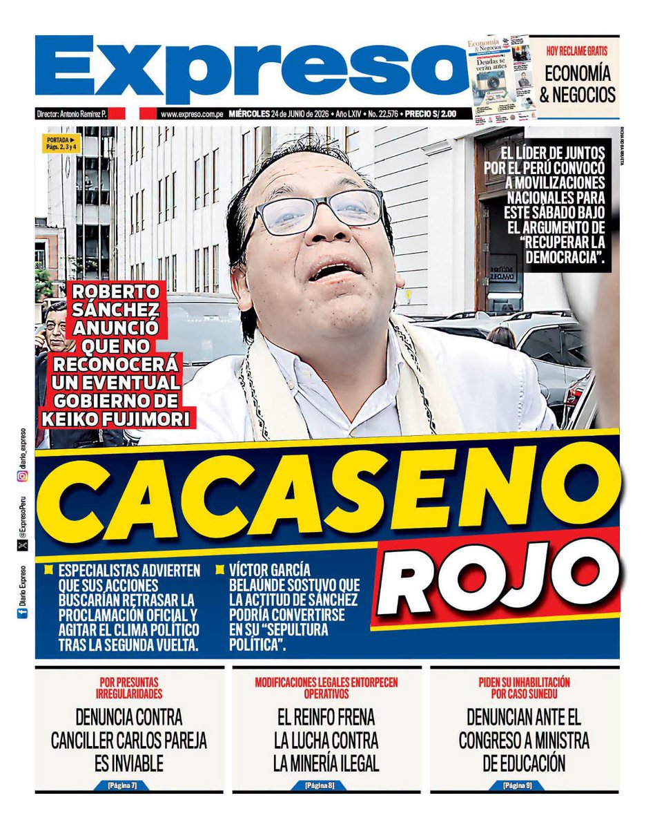 victorhponce's tweet photo. Oscuro personaje
Nunca sobresalió como líder 
Mal ministro
Vongresista mediocre
Mentiroso, farsante. Traicionero
Sin escrúpulos 
Ese es Roberto Sanchez
Solo busca desestabilizar el Perú 
Debe ser relegado políticamente con prontitud https://t.co/cBMCkaoZpB
