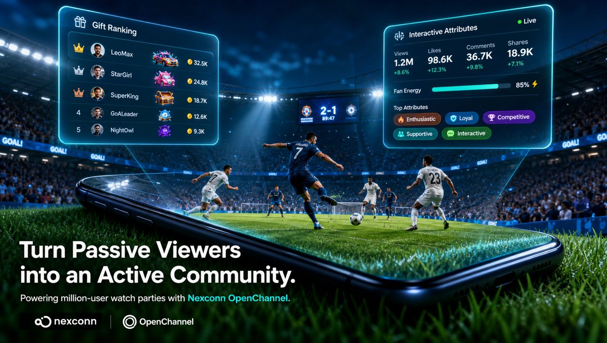 nexconn_ai's tweet photo. When the world holds its breath for a penalty kick, your chat infrastructure faces its ultimate stress test. 

Nexconn #OpenChannel is engineered for these exact moments. By providing sub-120ms latency and real-time interactive attributes, we ensure your community stays engaged. https://t.co/GysBFwtPnB