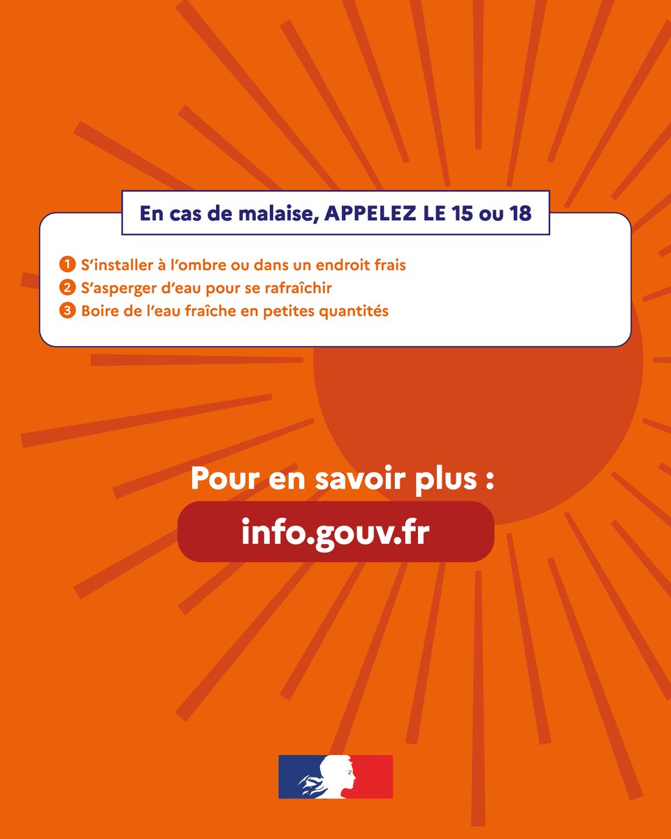 acversailles's tweet photo. #Canicule
☀️Pensez à vous hydrater régulièrement, à rester au frais et à limiter les efforts aux heures les plus chaudes.

🔗 Conseils et recommandations : https://t.co/amGqxKqjPc https://t.co/UfrUJDKQ67