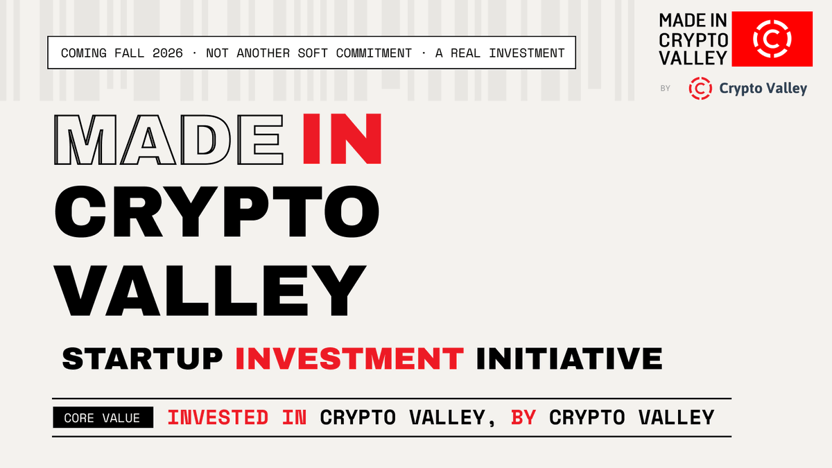 thecryptovalley's tweet photo. 🚨Announcing: 𝐌𝐀𝐃𝐄 𝐈𝐍 𝐂𝐑𝐘𝐏𝐓𝐎 𝐕𝐀𝐋𝐋𝐄𝐘 

Crypto Valley Invests in its next generation and we couldn’t be prouder to invite our ecosystem to be part of this new chapter.

Made in Crypto Valley is a Startup Investment Initiative through which the Crypto Valley ecosystem makes direct investments in the next generation of Crypto Valley talent and high-potential early-stage ventures. 

Orchestrated by the CVA, it brings founders and investors together through a structured selection and investment process. The initiative focuses on pre-seed and seed companies building innovative solutions with blockchain as part of their technology stack. 

Selected ventures receive more than recognition or exposure: they are considered for direct investment from within the ecosystem. The ambition is to help the next generation of Crypto Valley talent build, fund and scale globally relevant companies.