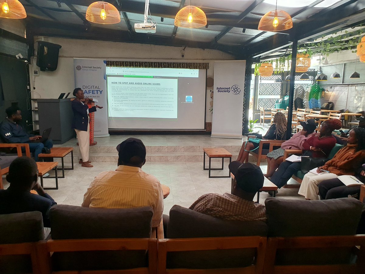 ISOC_Kenya's tweet photo. "Online scams are rarely about technology alone they are often carefully designed psychological attacks." π»
Happening now: Purity Kemuma is breaking down how serial scammers manipulate human emotions rather than just hacking devices.
#DigitalSafety #OnlineTrust #ISOCKenya https://t.co/evc22Q9Duv