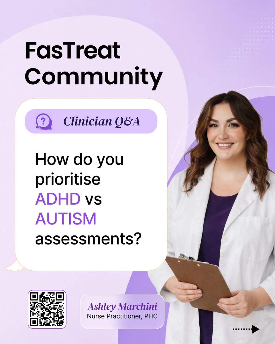 fastreat_'s tweet photo. In this FasTreat Community highlight, we’re answering questions around ADHD, autism, burnout, depression, anxiety, OCD thoughts, and panic episodes.

Join the FasTreat Community and ask our clinicians directly.
Scan the QR code on the last slide to take part. 💜
#FasTreat #ADHD https://t.co/TQ0ALkQHF1