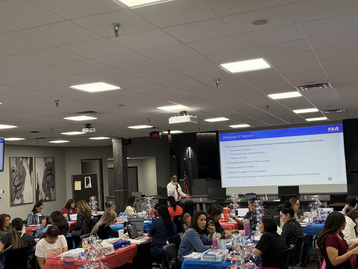 19socialstudies's tweet photo. Proud Program Manager moment @ESCRegion19. My team of trainer of trainer have delivered their 1st 2-day Civics Training Program to K-5 principals and teachers in compliance with SB3. Thank you to YISD for hosting us. 
#CivicsTrainingProgram #SocialSudies #WeR19 https://t.co/qe7XuLDwsD