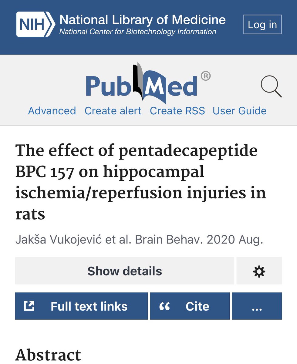 HealthyAlfred's tweet photo. scientists gave rats a STROKE. clamped both carotid arteries. cut blood to the brain.

neurons dying. memory gone. coordination gone. motor function collapsing.

BPC-157 given AFTER the stroke:

→ memory — FULLY RESTORED
→ coordination — FULLY RESTORED
→ motor function — FULLY RESTORED
→ neuronal damage — COUNTERACTED

full. functional. recovery.

(PMID: 32558293 — Brain and Behavior, 2020)

the researchers’ conclusion: “these findings may provide a novel therapeutic solution for stroke.”

their words. not mine.

stroke is the #2 killer globally. #1 cause of long-term disability. treatment window for tPA is 3-4.5 hours. most don’t make it.

how it worked:

→ grew new blood vessels AROUND the blockage
→ restored blood flow
→ saved dying neurons
→ shut down inflammatory cascade

given AFTER. not before. damage was happening. BPC-157 reversed the course.

the compound that reversed Parkinson’s. restored a stopped heart. regrew severed nerves.

now — counteracted a stroke.

and your neurologist has NEVER heard of it.

a peptide reversed a stroke in rats and your doctor has never googled it. studies below ↓