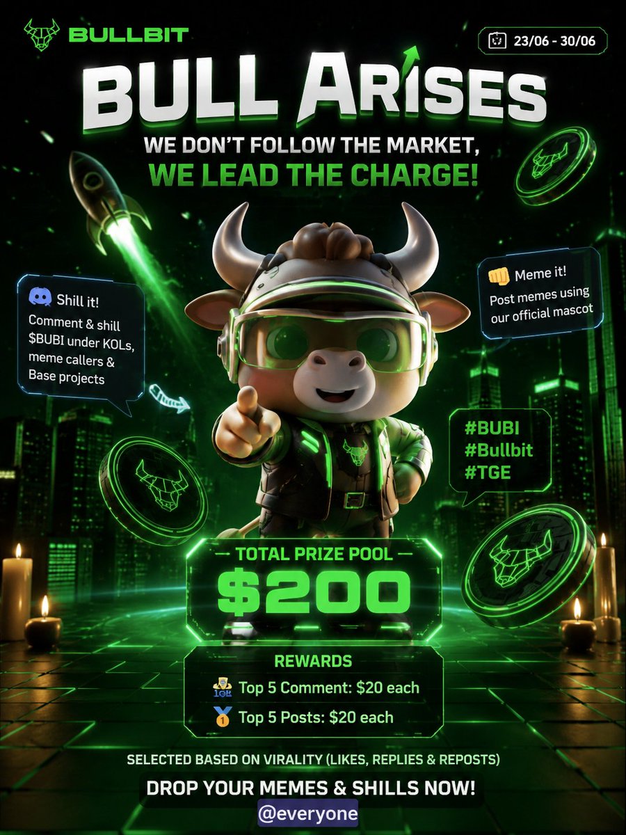 Onlykilani's tweet photo. @BullbitDEXHQ 🐂🔥 THE BULL HAS RISEN!

While others are watching, we're creating. While others are waiting, we're winning.

Bull Aries Meme Contest is LIVE and $BUBI is taking over the timelines 

#BullAries #Bullbit #BUBI https://t.co/jNA5a3zI4U