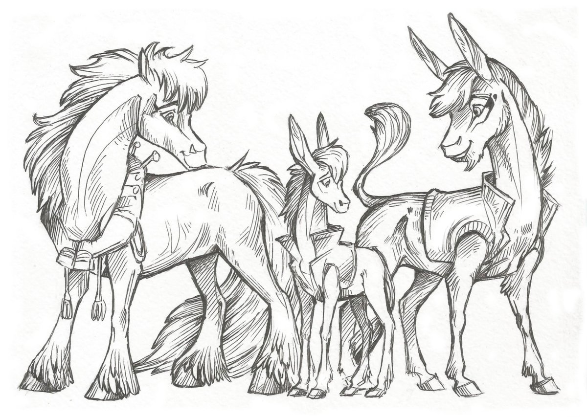 Taski_Guru's tweet photo. Line art of mixed equine families ocs characters (closed)
#lineart #horseart #deer #line_art #drafthorse #donkey #horseoc #mule https://t.co/eTcpvOfnet