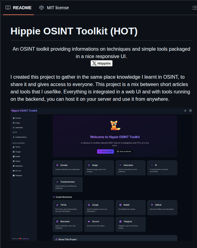 tom_doerr's tweet photo. Web-based OSINT toolkit for domain, social media, and image investigations

https://t.co/WlNW2Ez7br https://t.co/8MjxcXn4SU
