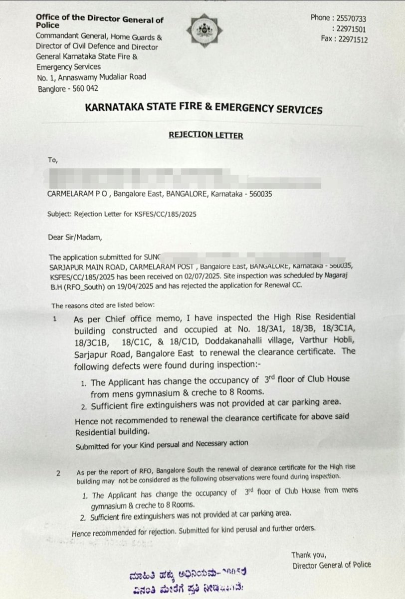 ab_proud's tweet photo. @osd_cmkarnataka @CMofKarnataka sir repeated requests to Fire department is not getting any action. Our residential high rise buildings have no Fire Safety clearance certificate. Association also is least bothered and lives of residents are at risk in case of any fire accident. https://t.co/Zmv9EQkGCL