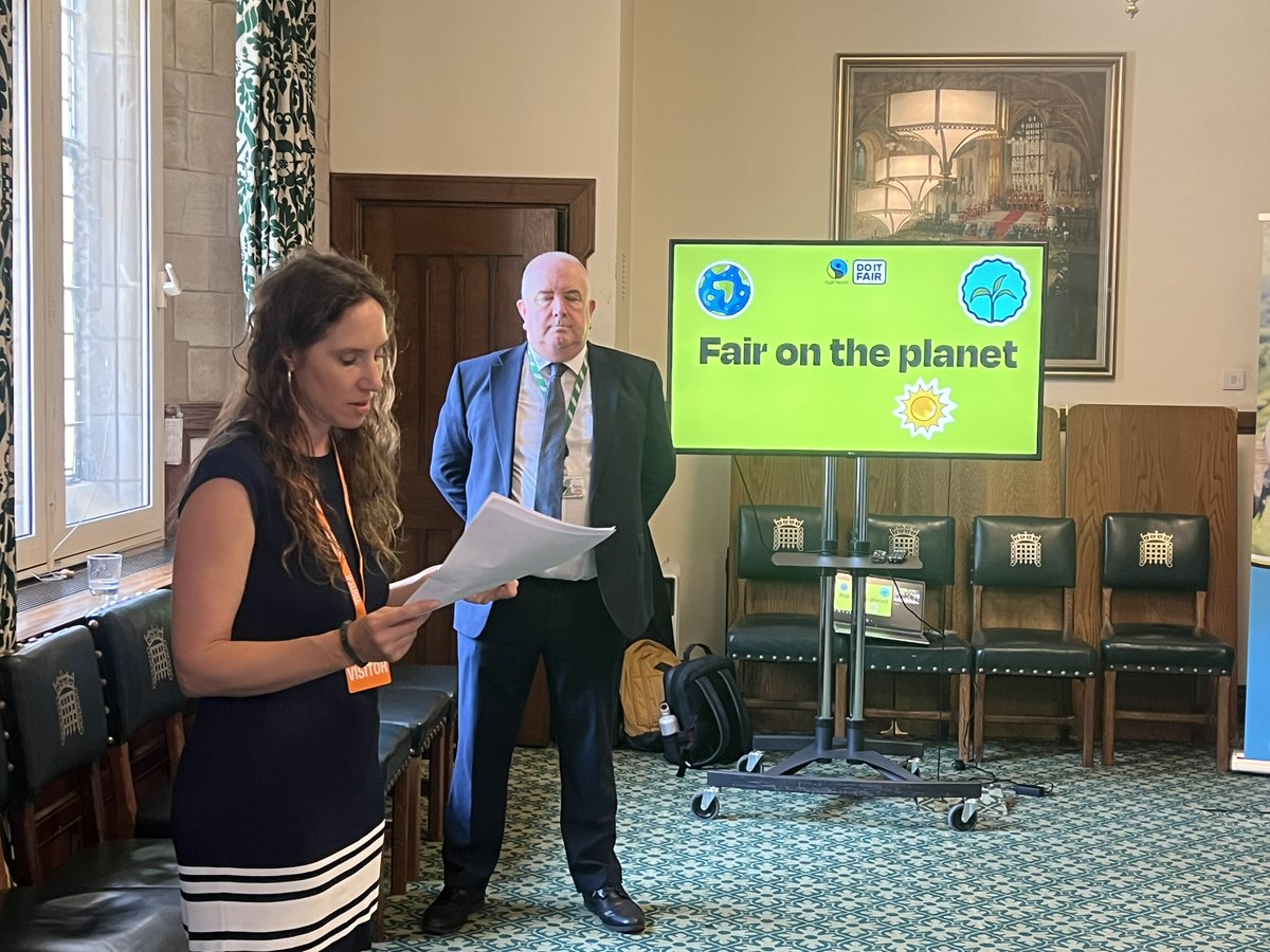 FairtradeUK's tweet photo. We took our call for responsible business that is #FairOnThePlanet to Parliament.
 
We joined the APPG on Fairtrade to hear from Fairtrade champions like @MartinRhodes21 and @jeremycorbyn, the International Development Committee, our CEO @EllieJHarrison and @marksandspencer. https://t.co/Fp0lvGMIbA