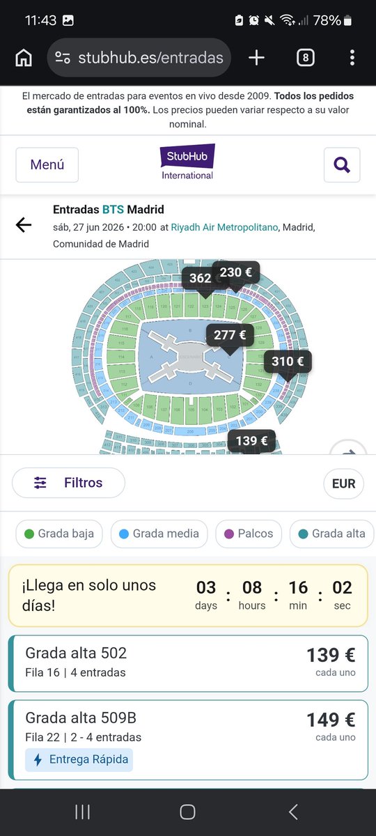 Sunfairy__'s tweet photo. YA EMPIEZAN A BAJAR DE PRECIO LAS ENTRADAS EN STUBHUB Y HELLOTICKETS https://t.co/k9OPM6KRbG