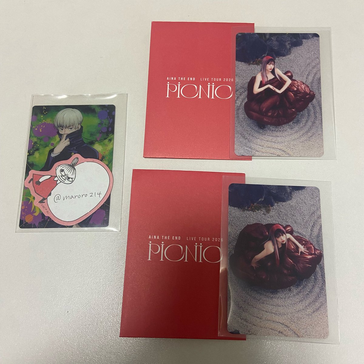 maroro214's tweet photo. 【交換】アイナジエンド　ピクニック　picnic アイナジランダムトレカ

譲　画像1枚目
求　画像2枚目　🩷のもの

7月5日の東京公演での交換を希望しております。
よろしくお願いいたします！

#アイナジエンド
#PICNIC https://t.co/8G3EEm8GcG