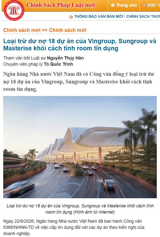 Steven_Research's tweet photo. NHNN ĐỒNG Ý LOẠI TRỪ DƯ NỢ 18 DỰ ÁN CỦA VINGROUP, SUN GROUP VÀ MASTERISE KHỎI CÁCH TÍNH 'ROOM' TÍN DỤNG: ĐIỀU GÌ ĐANG DIỄN RA?

Ngân hàng Nhà nước được cho là đã đồng ý loại trừ dư nợ của 18 dự án thuộc Vingroup, Sun Group và Masterise khỏi cách tính hạn mức tăng trưởng tín dụng (room tín dụng) của các ngân hàng thương mại. Những thông tin quan trọng này chúng ta cùng tìm hiểu nhé các bác

1. Room tín dụng thực chất là gì?

- Mỗi năm, NHNN sẽ giao cho từng ngân hàng một tỷ lệ tăng trưởng tín dụng nhất định.

- Ví dụ: Một ngân hàng có dư nợ đầu năm là 1 triệu tỷ đồng. Nếu được giao room tín dụng 15%, ngân hàng chỉ được phép tăng thêm khoảng 150.000 tỷ đồng dư nợ trong năm.

- Khi sử dụng hết room, ngân hàng gần như không thể tiếp tục mở rộng cho vay dù vẫn còn thanh khoản hoặc vẫn còn nhu cầu vay vốn từ doanh nghiệp.

2. Điều gì thay đổi nếu các dự án được loại khỏi room tín dụng?

- Nếu dư nợ của các dự án thuộc Vingroup, Sun Group và Masterise được loại khỏi cách tính room tín dụng, điều đó đồng nghĩa các ngân hàng có thể cho vay các dự án này mà không làm giảm hạn mức tín dụng được giao.

- Thông thường, nếu ngân hàng cho vay thêm 10.000 tỷ đồng cho một dự án lớn, room tín dụng sẽ giảm tương ứng. Nhưng nếu khoản vay đó được loại khỏi room, ngân hàng vẫn có thể tiếp tục sử dụng toàn bộ hạn mức tín dụng còn lại để cho vay các lĩnh vực khác.

*Các bác nghĩ sao về thông tin mới này? Mình sẽ phân tích ở 1 bài sau nha