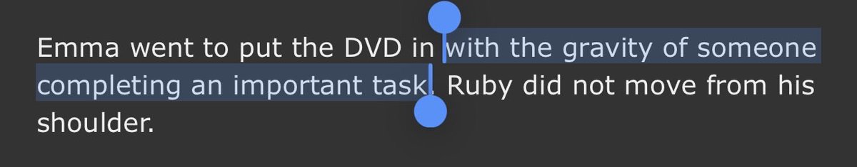 breakbabybreak's tweet photo. good examples of this specific quirk from an ai fic the creator posted to demonstrate how ai (sometimes) sounds https://t.co/v5qNeV9LAe