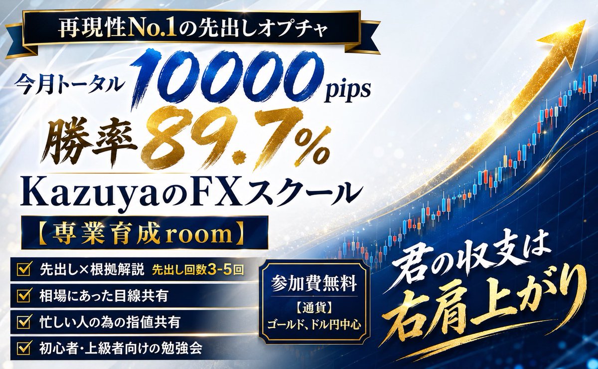 xauusd_mi's tweet photo. 負けに終止符を、遂に...ついに...

"無料FXスクール"開校します！✨

講師4人各通貨に特化してる人に先生をしてもらいます‼️

・目線共有
・エントリー生配信
・根拠説明
・ライブ配信でのトレード
・個別面談

参加希望の方はプロフィールから入れる無料オプチャで詳しい情報を流しますね！
#xauusd https://t.co/zAZXutrb08