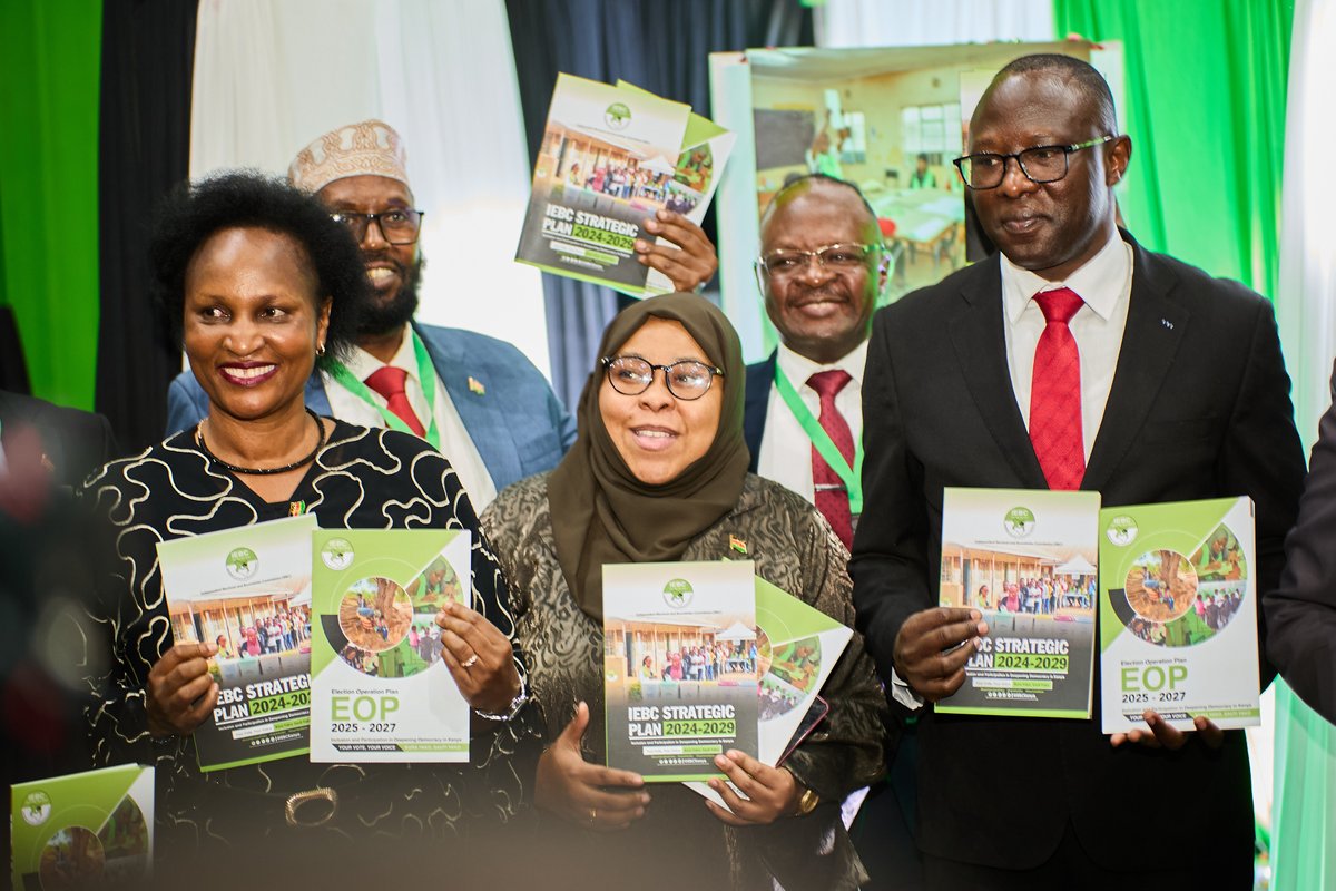 IEBCKenya's tweet photo. We thank our Chief Guest, development partners, political leaders, constitutional commissions, county governments, the diplomatic community, civil society organizations, faith-based organizations, women, youth, persons with disabilities, the media, and all stakeholders gathered here today, as well as those following us from around the world. 

Your presence reaffirms our shared conviction that democracy flourishes when institutions work together, citizens participate actively, leaders act responsibly, and the rule of law prevails.

#IEBCStrategicPlan #KuraYakoSautiYako #DeepeningDemocracy