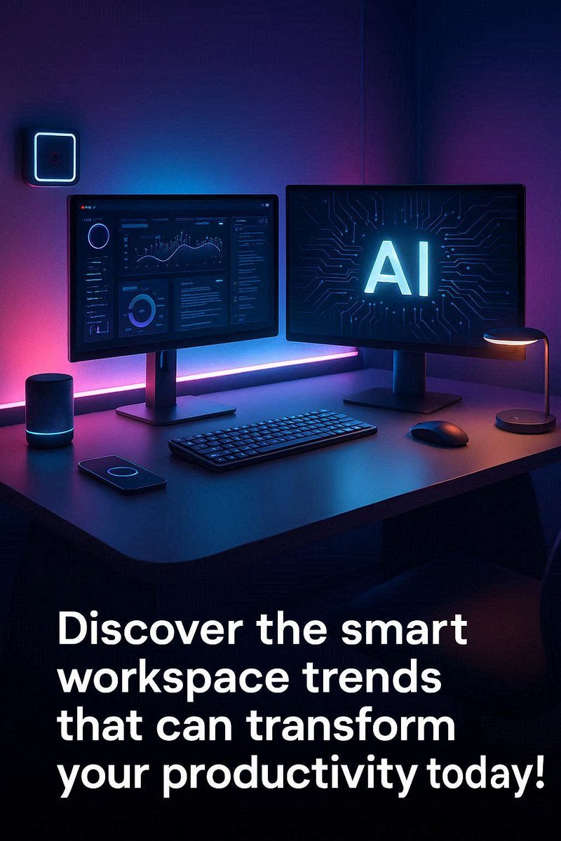 WellnessAlina's tweet photo. Future Office is here!AI Smart Desk Setup = smart lighting + connected devices + one-touch automation  Work smarter, not harder

 Web Story: https://t.co/94ZUUDsjgO

#AISmartDesk #FutureOffice #SmartWorkspace #TechNews #FutureTech https://t.co/3nYYXjlCEz