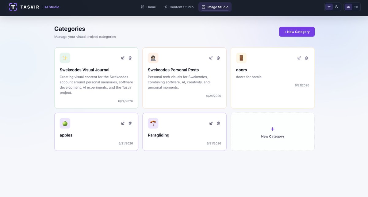 eda_kas_'s tweet photo. Why “Tasvir”?

Tasvir is a Turkish word meaning depiction or representation.

That’s the idea behind the project: turning a product, brief, or small idea into social media content and AI-generated visuals.

I’m writing Turkish Medium posts about the build process: https://t.co/AY7lagDY19