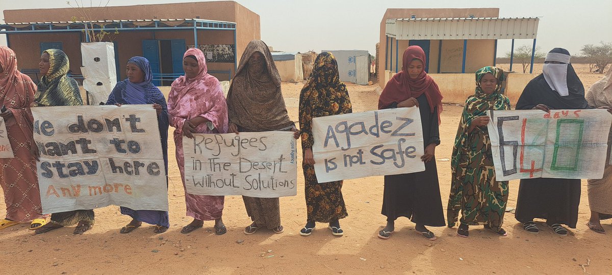 Mayor_refugees's tweet photo. Day 🚨 🚨🆘 640 women at the Agadez Humanitarian Center
 We will never give up.
 We will continue our peaceful struggle until our demands are met.
@_AfricanUnion @EU_UNGeneva @UNGeneva @MeltingPotEU @BeltramoPaolo @oliveegirl @FAttidzah https://t.co/0YuilCAj9F