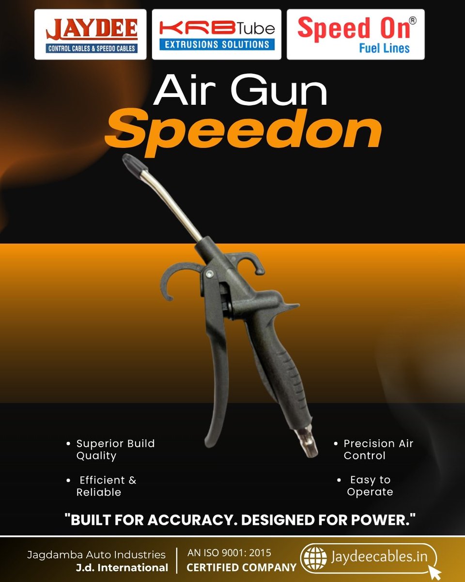 jaydeecablesnow's tweet photo. Experience superior performance with Jaydee Air Gun Speedon. Built for precision, durability, and efficiency, it delivers reliable results for industrial and professional applications

#PrecisionEngineering #HighPerformance #ProfessionalTools #IndustrialSolutions #QualityProduct https://t.co/VGcQa9MNpK