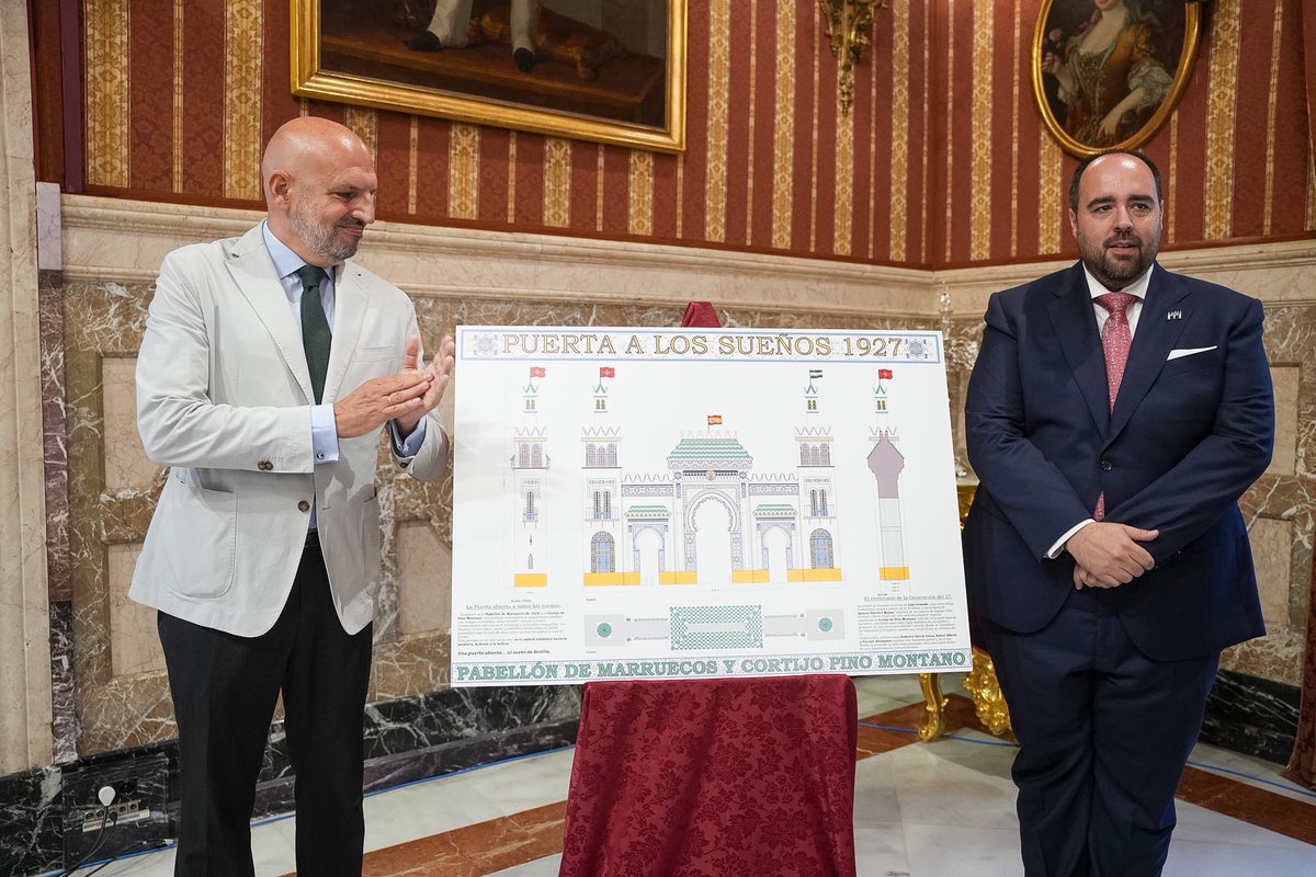 jlsanzalcalde's tweet photo. La Generación del 27 y la Exposición del 29 se dan la mano en la Portada de la Feria de Abril 2027.

🏛️Una gran obra de Hugo Hugo Montalbán que fusiona el pabellón de Marruecos y el cortijo de Pino Montano, el lugar donde Sánchez Mejías forjó esa unión de escritores inigualable. https://t.co/qfcZIRtwt5