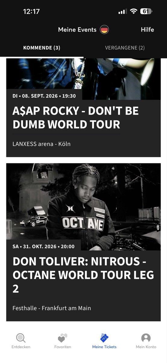 Goatstrom's tweet photo. So ein geiler Konzertsommer

 TheWeeknd, Baby Keem, A$AP Rocky und jetzt noch Don Toliver https://t.co/XS6SaTy3UL