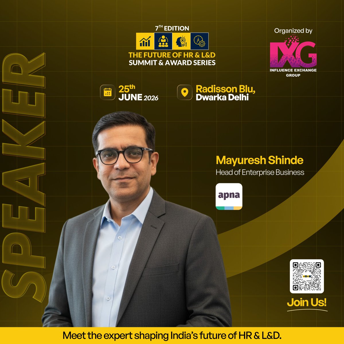 IXG2024's tweet photo. AI in HR is here. And Mayuresh Shinde, Head of Enterprise Business @apnahq is making it work at the #7thixghrlnd2026
Join him: https://t.co/hKK7NMowPm
#ihrlndseries #MayureshShinde #Apna #AIinHR #AutomationInL&D #TalentAcquisition #EnterpriseHiring #SpeakerSpotlight #HRTech https://t.co/GCOw7KHl0m