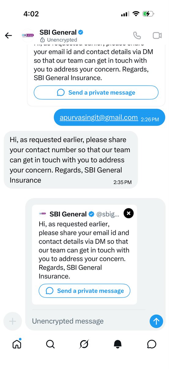 ApSingit's tweet photo. @sbigeneral How do you explain the below screenshot if I have not shared any details?
This is standard of your customer service https://t.co/YIOgrjO2Tm