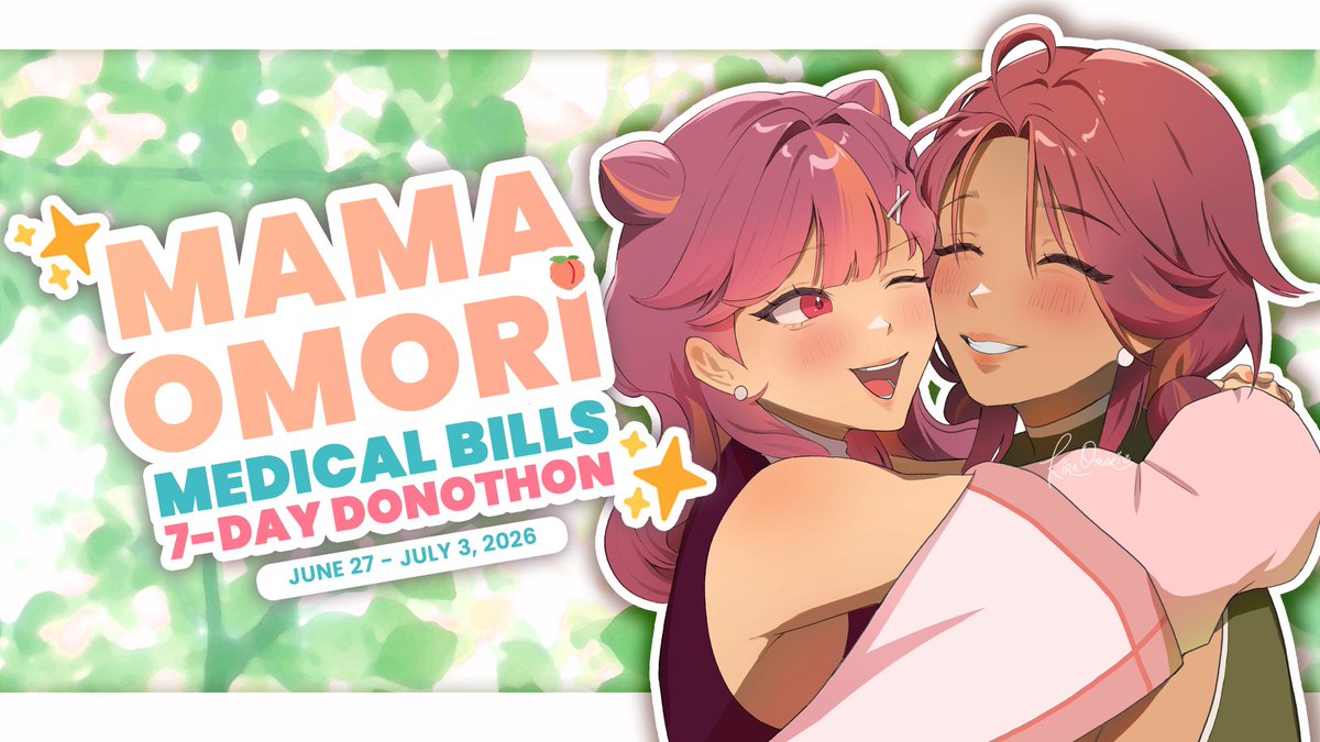 KiraOmori's tweet photo. 🍑✨ MAMA OMORI DONOTHON ✨🍑

I'm hosting my FIRST-EVER donothon for my mom's medical bills this weekend! Peep the schedule, goals, and incentives below 🤰

🏁 Starts June 27 @ 8 PM GMT+8
📝 Not all stream days are guaranteed; some are unlockable!
🎉 7-Day stream! A LOT OF EM W/ MY MOM 🎉

Please take the time to read the charity/donothon info doc, found in replies!