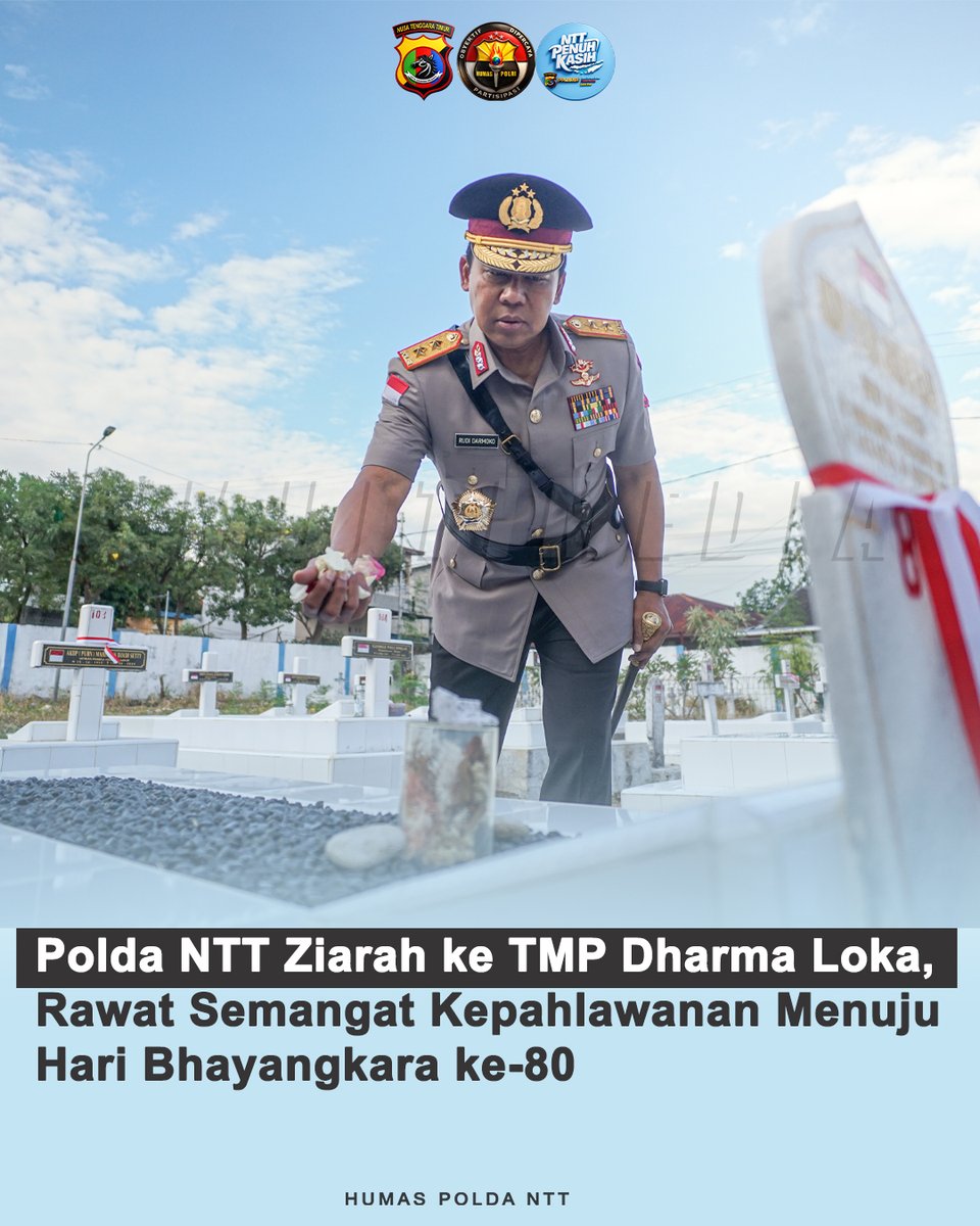 humas_polda_ntt's tweet photo. Sobat Humas Polri
.
.
.
Polda NTT Gelar Upacara Ziarah Tabur Bunga di TMP Dharma Loka, Wujud Penghormatan kepada Jasa Para Pahlawan Jelang Hari Bhayangkara ke-80
#HariBhayangkara80
#PolriUntukMasyarakat
#PoldaNTT
#NTTPenuhKasih
#ZiarahRombongan
#TaburBunga
#JasaPahlawan https://t.co/44VeU47RPD