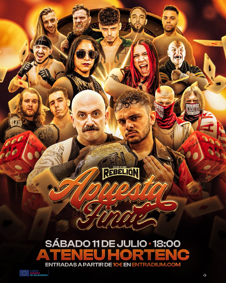 LuchaRebelion's tweet photo. 🎰 La suerte está echada. Este 11 de julio, volvemos a apostar todas nuestras fichas a una única jugada: Lucha Libre Rebelión: Apuesta Final. 

🎲No te pierdas el evento en el que todo está en juego. Apuesta por la noche más intensa del año. Apuesta por Lucha Libre Rebelión. https://t.co/NeDK8n4Ovt