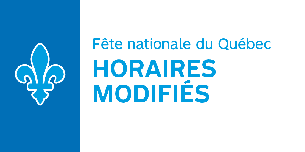 stminfo's tweet photo. [Férié] 📆💙 Le 24 juin, c'est la Fête nationale! Nos horaires sont ajustés.

📞 Le service à la clientèle est fermé.
👛 Le comptoir des objets trouvés est fermé.

Planifiez vos déplacements ⏩ https://t.co/OAeuPmopzn https://t.co/3dstyOOpK1