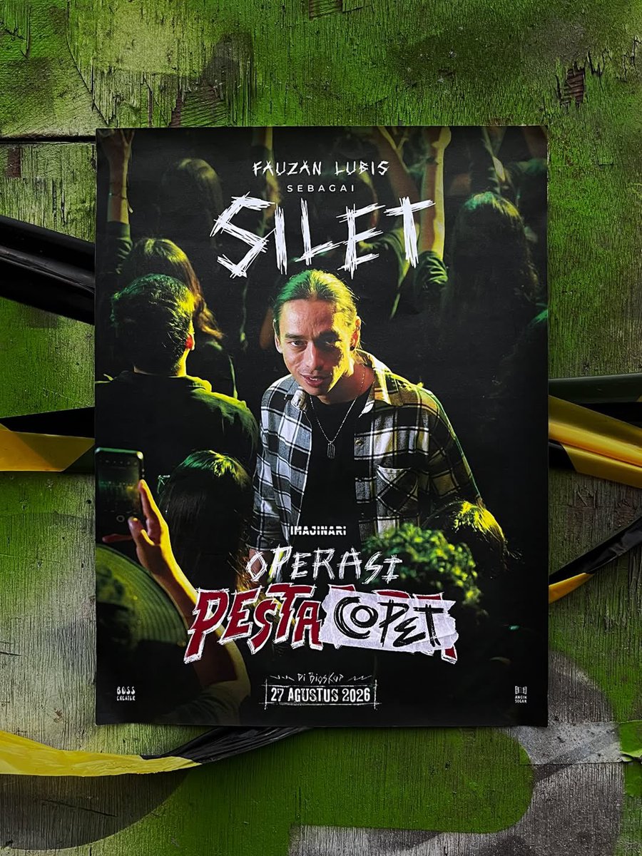 FilmIndoSource's tweet photo. Sisitipsi vocalist Fauzan Lubis joins the cast of Edy Khemod’s ‘OPERASI PESTA COPET’.

Imajinari’s upcoming heist drama will hit theaters on August 27, 2026. https://t.co/lQZkRGUsnp