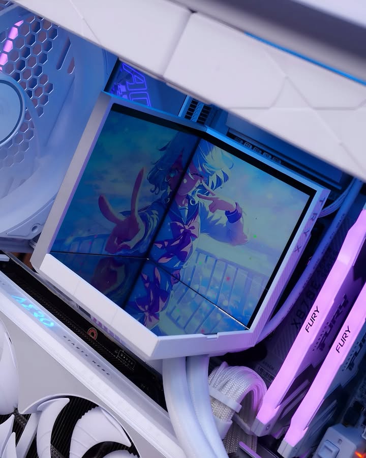 GIGABYTE_DE's tweet photo. GIGABYTE AORUS AERO GiMATE AI TOP GAMING POWER 😎

GIGABYTE RTX5080 AERO OC 16G + AORUS X870 STEALTH ICE 

Dank an 💘🛠📸🎥💻: cr: @ battlerigs @ gigabyte_official

#GIGABYTE #AORUS #pcmr #pcbuild #AERO #STEALTH #X870 https://t.co/0Zn5pcGZvG