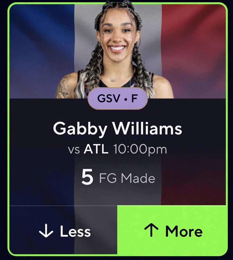 RACKEMSPORTS's tweet photo. 🔥🔥 PLAY OF THE DAY 🔥🔥

GABBY WILLIAMS 5 FIELD GOALS MADE

 #POTD #PLAYOFTHEDAY #PrizePicks #playerprops #DFS #pp #mlb #NFL #NFLPRIZEPICK #nfltwitter #nbatwitter #NBA #nbaplayoffs  #NBAFinals #WNBACommishCup #tiktok #NBAprizepick #WNBACommissionersCup 
 #WNBAPicks #nbaespn #wnba #NBACup #nbaprop #BALLHALLA #nbaplays #WNBATwitter #WNBAProps #wnbabets #nbabets #WNBA #nbapickstoday  #Gambling #GamblingX