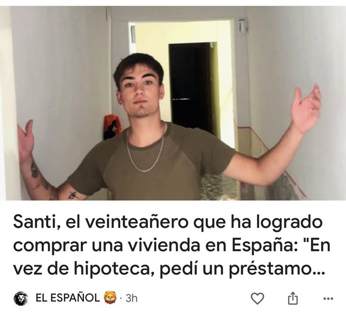 Ma_WuKong's tweet photo. En España, comprar una vivienda con menos de 30 años ya te da para salir en las noticias. https://t.co/KxTDvwaoyU