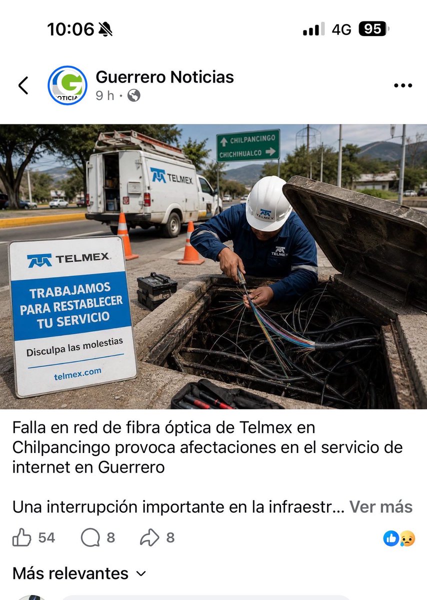 rafabeta's tweet photo. ¡@Telmex @TELMEXSoluciona Estamos a mitad de año y han sido más de 3 ocasiones en #Chilpancingo que nos dejan sin servicio! Nunca aceptan sus fallas pero para cobrar si son buenos. 
Ojalá que @Profeco ponga atención y los sancione. #Telmex 👊🏼 https://t.co/ogG5DwW3UF