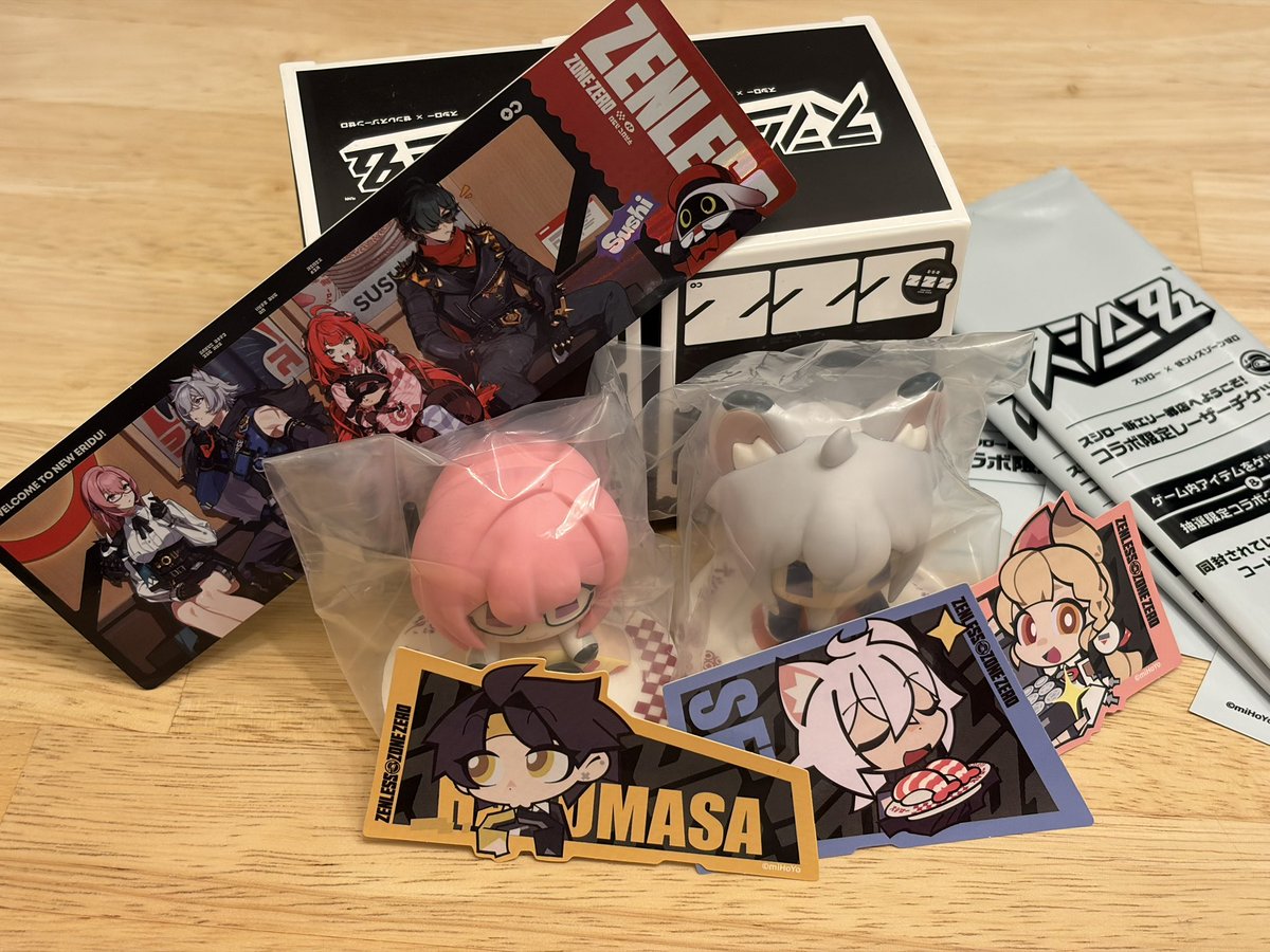 proxyzunda's tweet photo. スシロー行ってきたのだ！コラボメニューのお寿司とデザート美味しかったのだ！
欲しかったスシローボンプミニフィギュアは当たらなかったのだ😭️
ガブットボンプは救出できたのだ！また行きたいのだ
#ゼンゼロ #スシロー #ゼンゼロスシロー #ボンプ https://t.co/VGBiCOJAzi