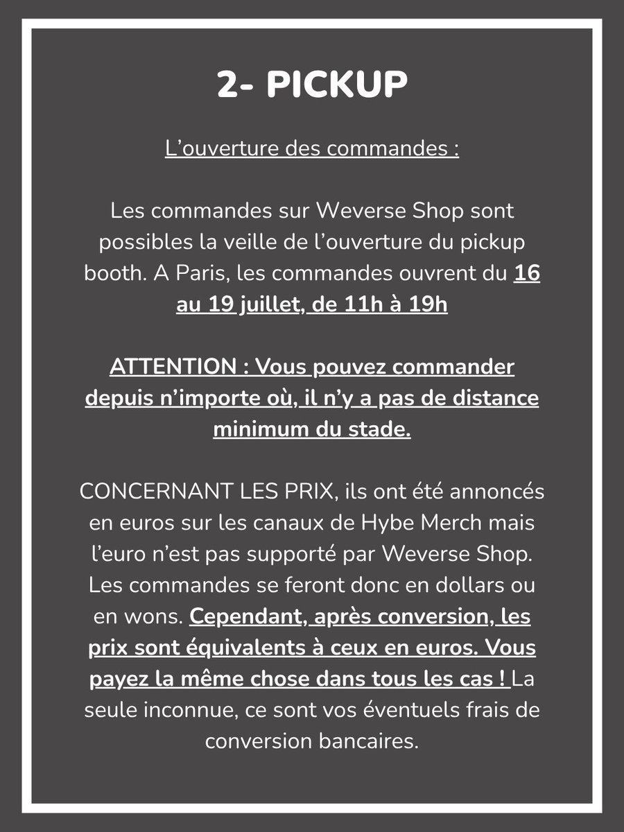 BTS_French_Alex's tweet photo. Voilà comment va fonctionner le Pickup à Paris. Sur Weverse, quand on valide son panier, on voit une taxe. Il s'agit de la TVA de 20 % qui s'applique toujours sur les produits achetés. On a l'habitude de ne pas la voir car elle est incluse dans les prix TTC.... https://t.co/bjfXWE9FS6