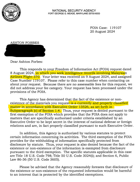 AshtonForbes's tweet photo. Just release the MH370 files.

I can't believe how stupid this world is. People unironically claim two military videos of a real missing plane are 'fake,' but they can't even tell you who hoaxed them.

The United States is factually hiding classified information about the plane, per over a dozen rejected FOIAs for national security.

Not one MSM org will cover the story.

Doesn't matter if you believe the videos are real or not because they will be proven real when the files are declassified and the operation exposed.