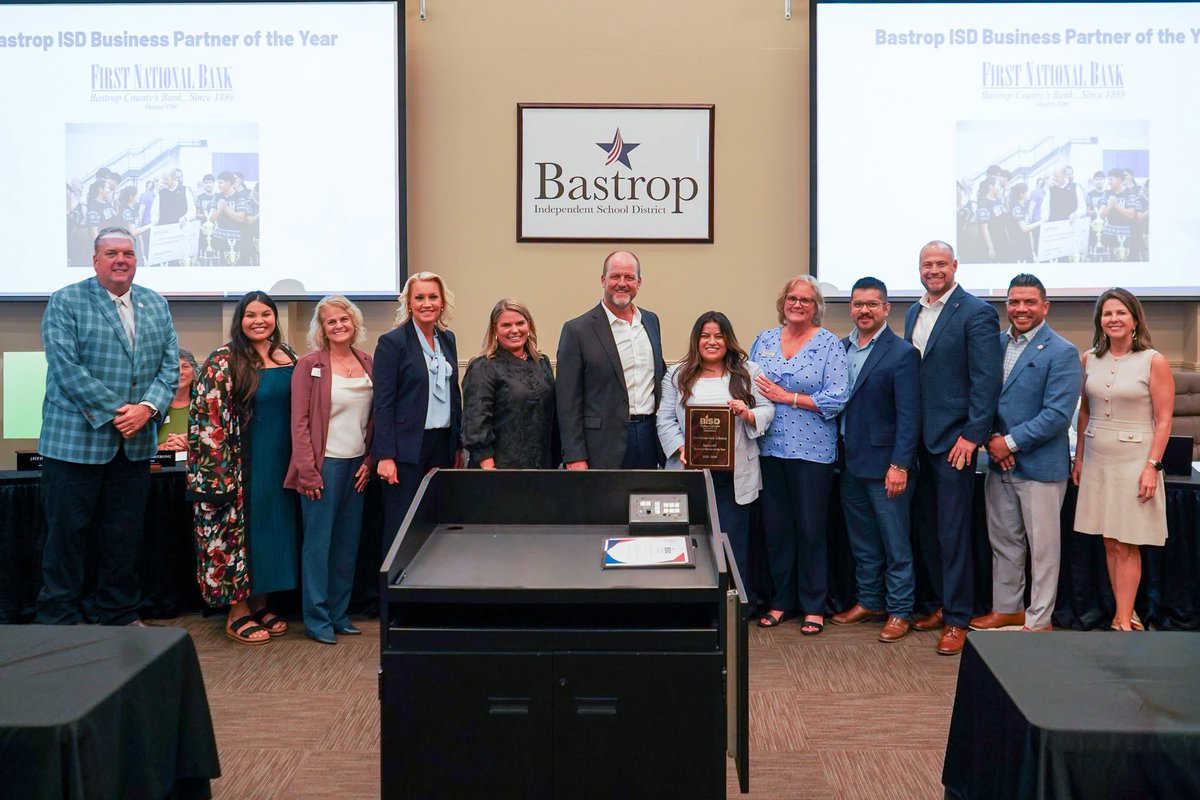 BastropISD's tweet photo. ⭐ Congratulations to @FNBBastrop, BISD’s 2025–26 Business Partner of the Year! ⭐

Thank you for your dedication to supporting our students, staff, and schools. Your investment in education helps create opportunities and strengthens the future of Bastrop ISD. https://t.co/Em0PWDcvBN