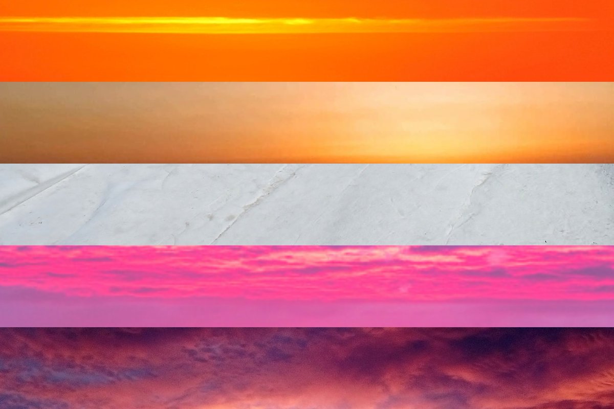 italianlvke's tweet photo. pride flags made using colors from my sicily 🏳️‍🌈
most of them are from the palermo area, the white from the lesbian flag and the orange from the rainbow one are from agrigento (scala dei turchi &amp; valle dei templi)! https://t.co/7bnYqiOHgR