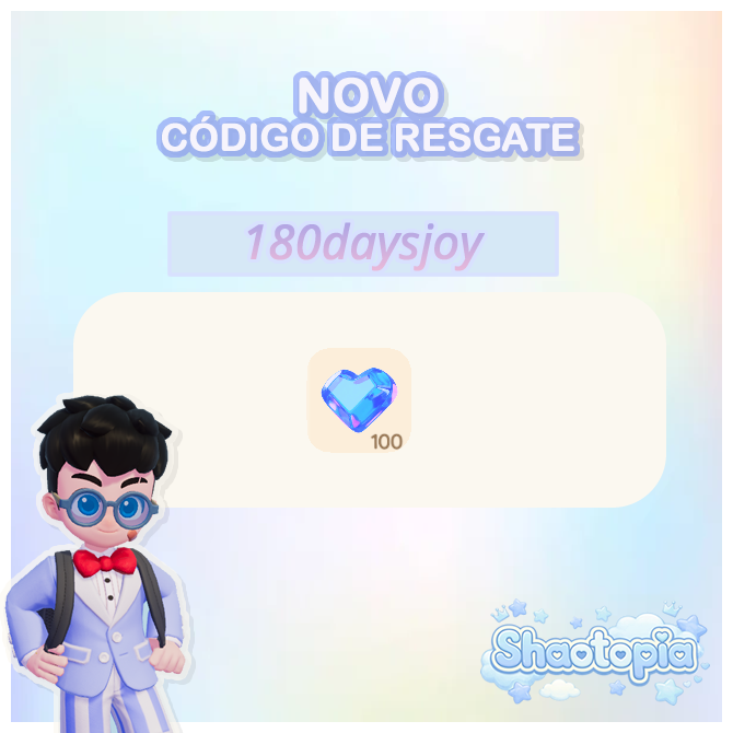 shaotopia's tweet photo. 🎁 Novo Código de Resgate!

→ 180daysjoy
 
💙 Cristal do Luar x100

#Heartopia https://t.co/22RP7wprFZ