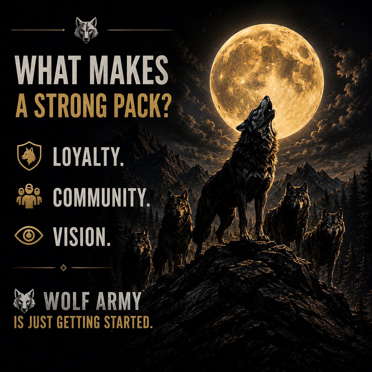 WolfArmyHQ's tweet photo. 🐺 Every wolf has a role.

Builders.
Traders.
Dreamers.

Together we grow stronger.

🌕 Join The Pack:
🔗 https://t.co/2WuqiqxwZQ

#WolfArmy #Crypto #Memecoin #CryptoCommunity #Altcoins https://t.co/RD6vm9dHJc