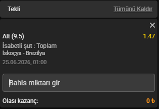 TipsMarcelo's tweet photo. MAÇ ÖNÜ - 3

🏴󠁧󠁢󠁳󠁣󠁴󠁿 İskoçya - Brezilya 🇧🇷

Gerek maçın kritikliği gerekse de iki takımın oyun anlayışı düşünüldüğünde tempolu bir maç beklemiyorum Bunun haricinde atan takımı üstüne yatabileceği bir maç olarak görüyorum Eğer 25-30 metreden çekilen saçma şutların Kaleyi bulma oranı düşük olursa çok rahat kazanırız.

https://t.co/eLEle18AXe