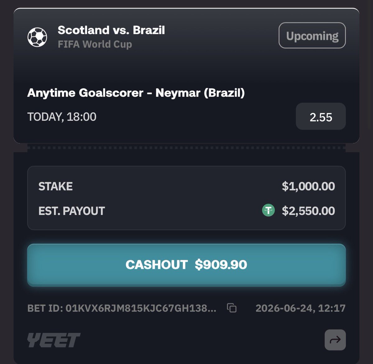 wizardofsoho's tweet photo. Today’s World Cup bets ! YEET IT https://t.co/pIKXn4LMnI